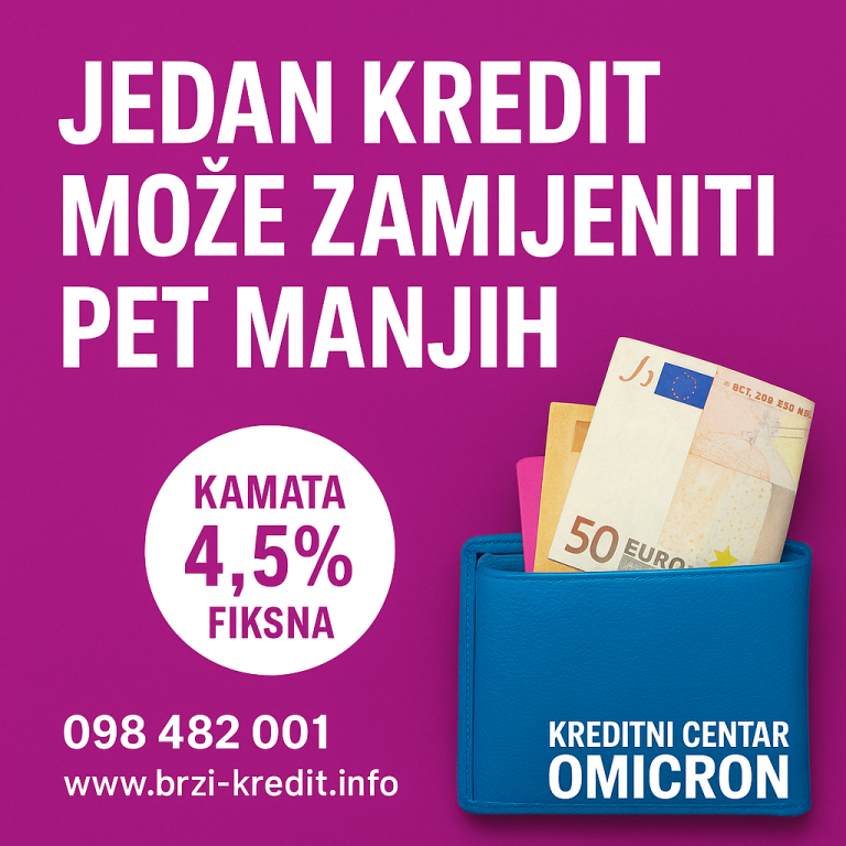 KAKO JEDAN KREDIT MOŽE ZAMIJENITI PET MANJIH?