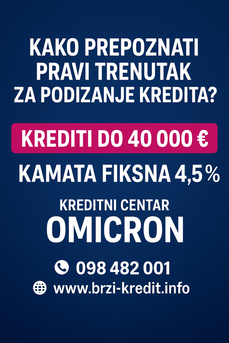 🕒 Kako prepoznati pravi trenutak za podizanje kredita?